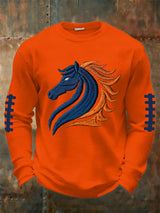 Men's retro rugby design waffle long-sleeved T-shirt