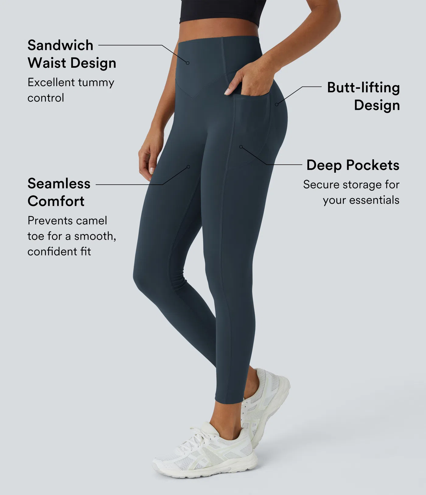 Halara SoCinched High Waisted Scrunch Butt Lifting Tummy Control Side Pocket Shaping Training UltraSculpt Leggings - Stretchy Fit for Women, For Gym & Summer Workouts #Summer