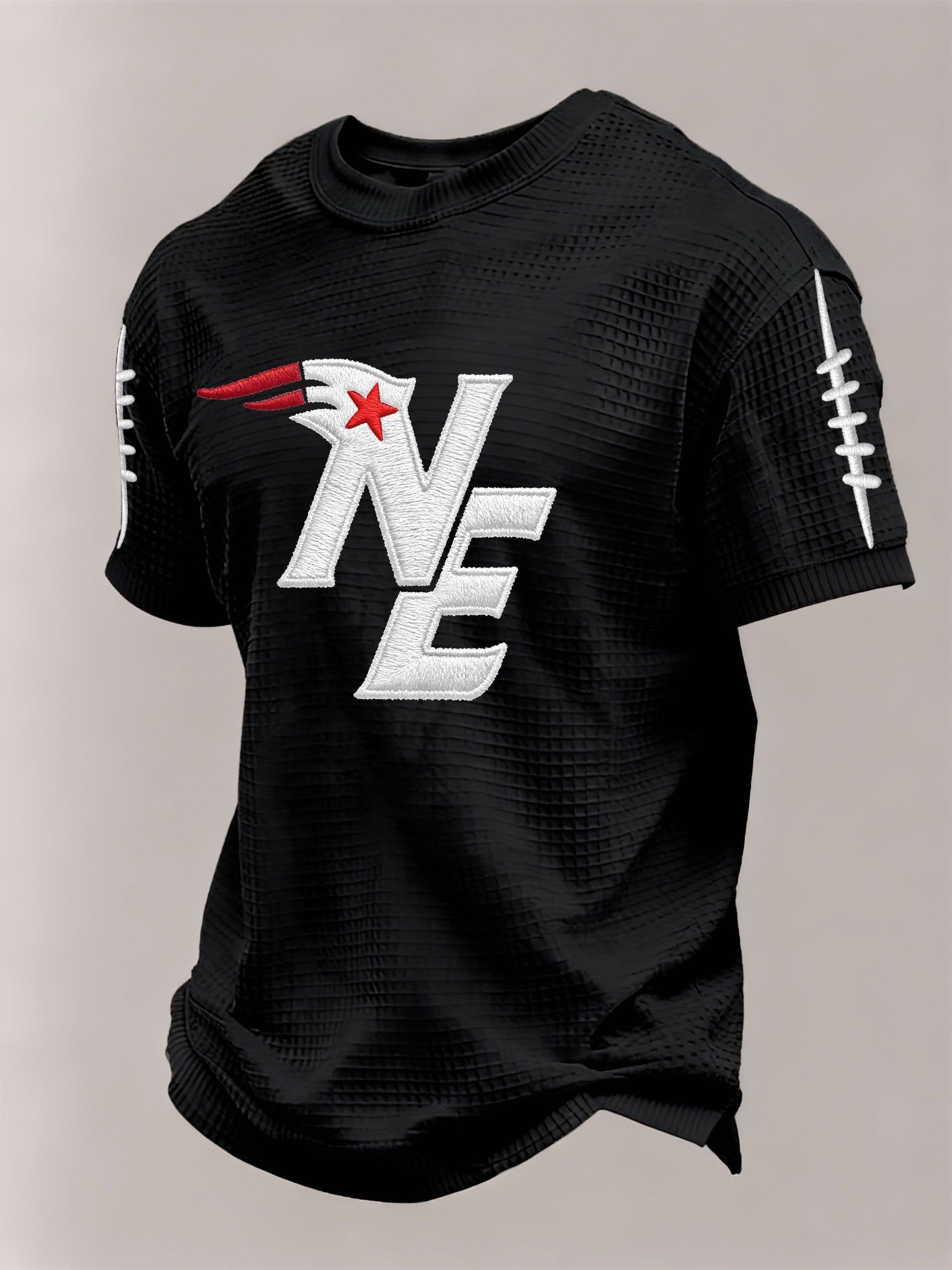 Men’s Football Graphic Waffle Knit Short Sleeve Crewneck T-Shirt