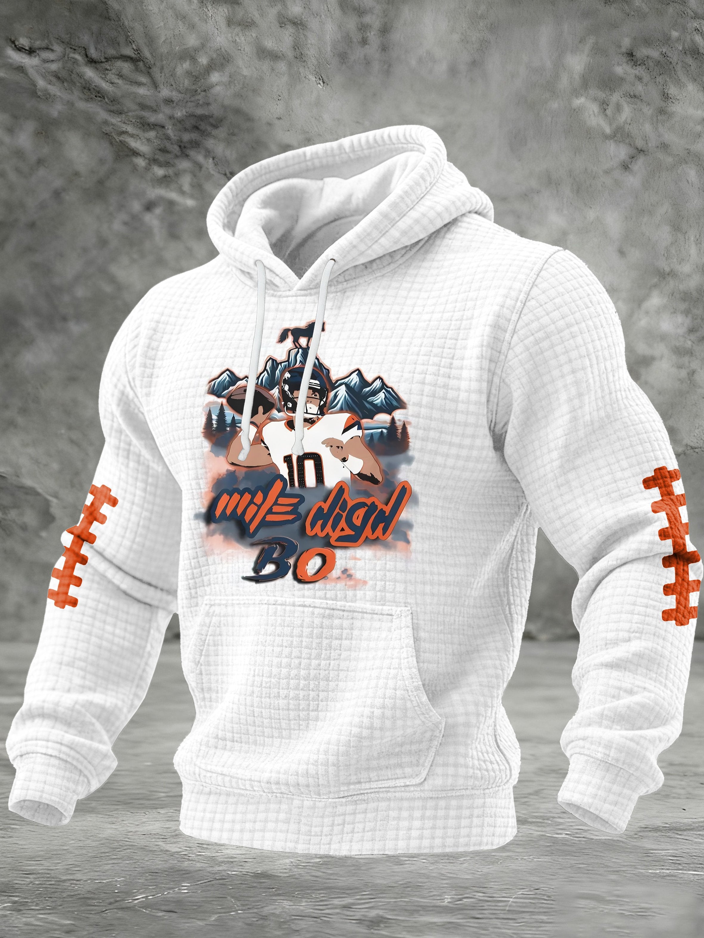 Men'S  Football Printed Hooded Sweatshirt